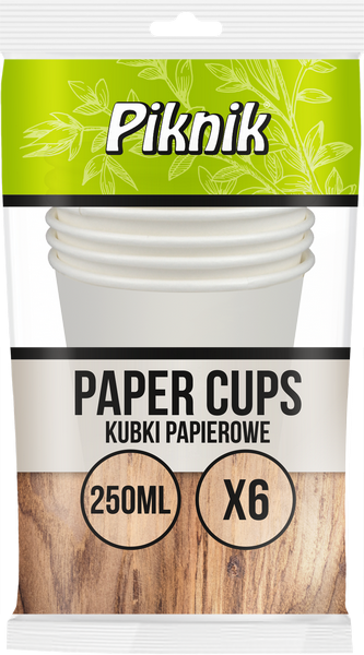 Paper cups 250ml (pe coating) 